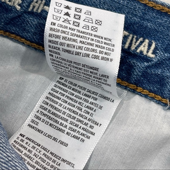 AMERICAN EAGLE OUTFITTERS FESTIVAL shorts VINTAGE HI-RISE blue denim shorts 6 - Picture 8 of 11